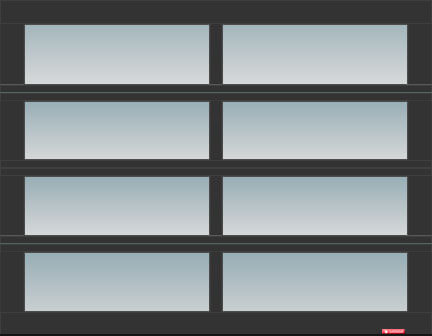 California garage door, 9’ x 7’, Black aluminum frame